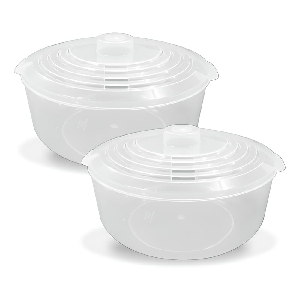 Kit 2 Panelas Microondas 2,6L BPA Free Arroz Legumes Pipoca Vai ao Freezer Cozinha com Tampa Furada