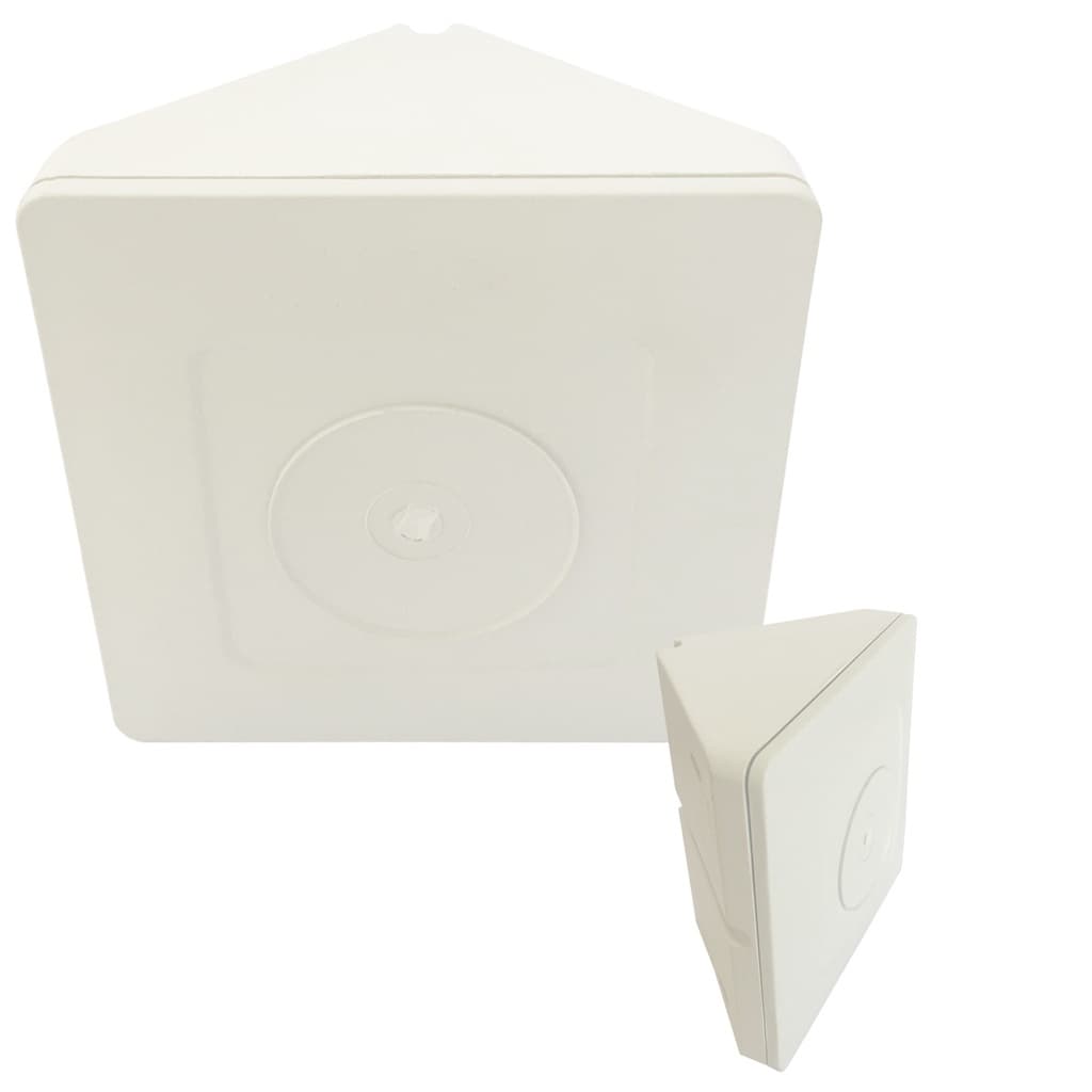 Caixa de Sobrepor CFTV Triangular Branca 8,5x8,5x4,5cm MULTITOC