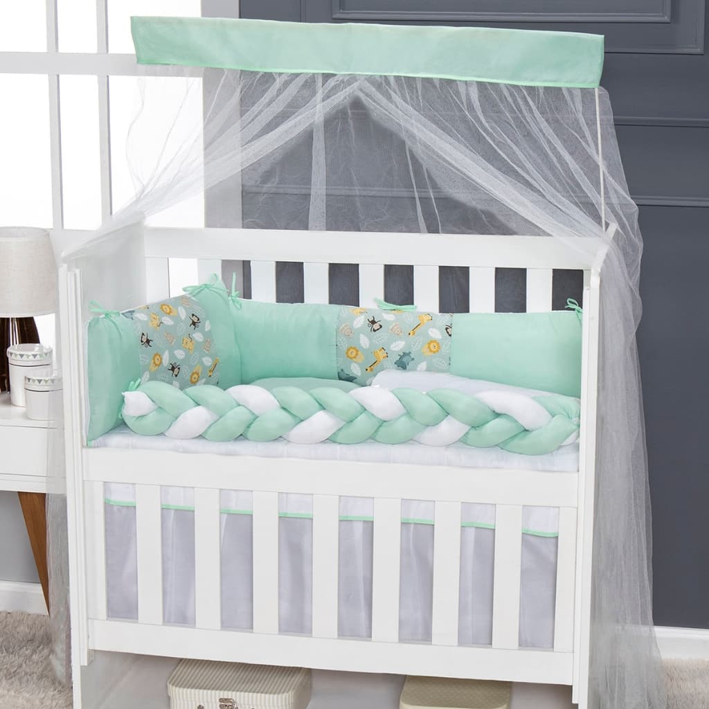 Kit Mini Berço Menina Menino 9 Peças Com Saia