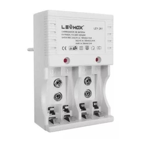 3 Carregador De Pilha Ley-261 Aaa Bateria 9v Recarregável