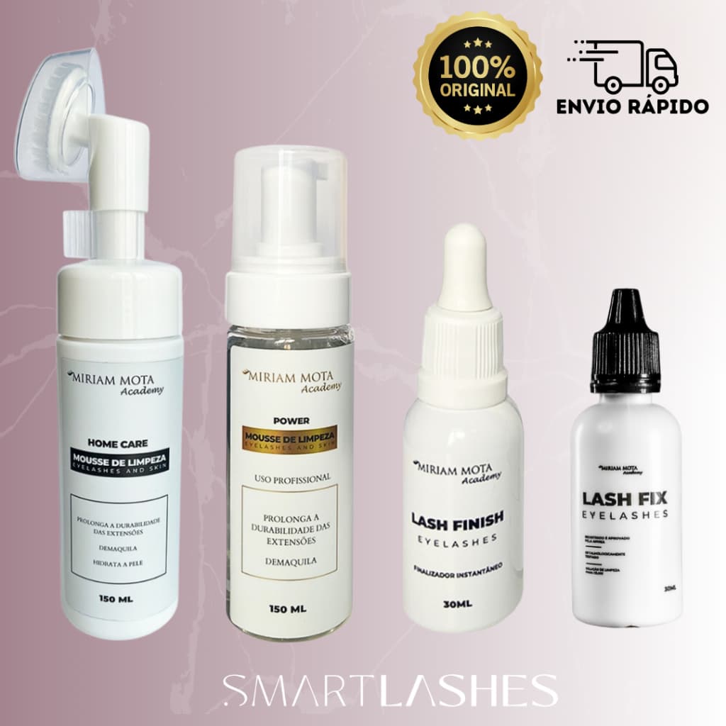 Kit Miriam Mota / Espuma Mousse de Limpeza POWER + Lash Fix + Lash Finish + Home Care