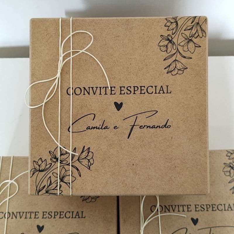 Caixa MDF Personalizada Convite Batizado para Dindos, Padrinhos, etc