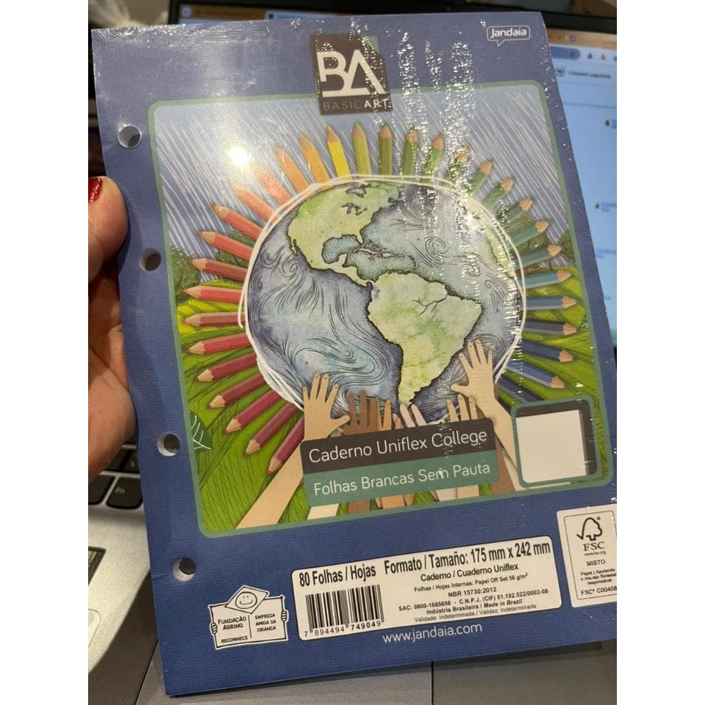 Refil Folha Branca Sem Pauta - Jandaia 80 Folhas