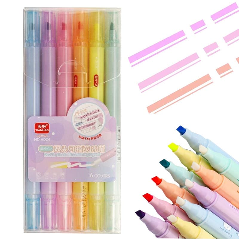 kit de 6 peças Marca texto apagável com multicores Envio Rapido