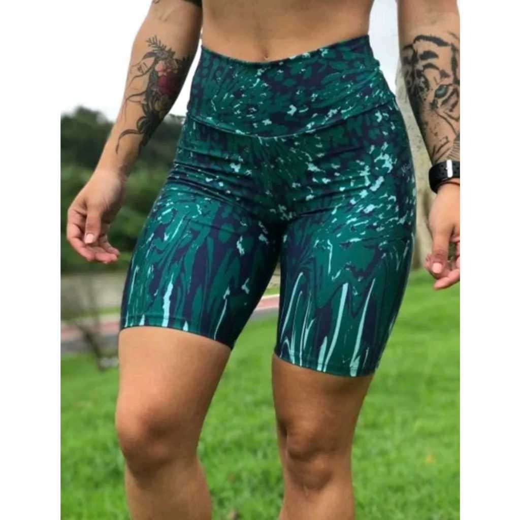 KIT 3 Bermudas Feminina do P ao Plus Size, Ciclista Suplex para Caminhada Ginastica Fitness Cós Alto