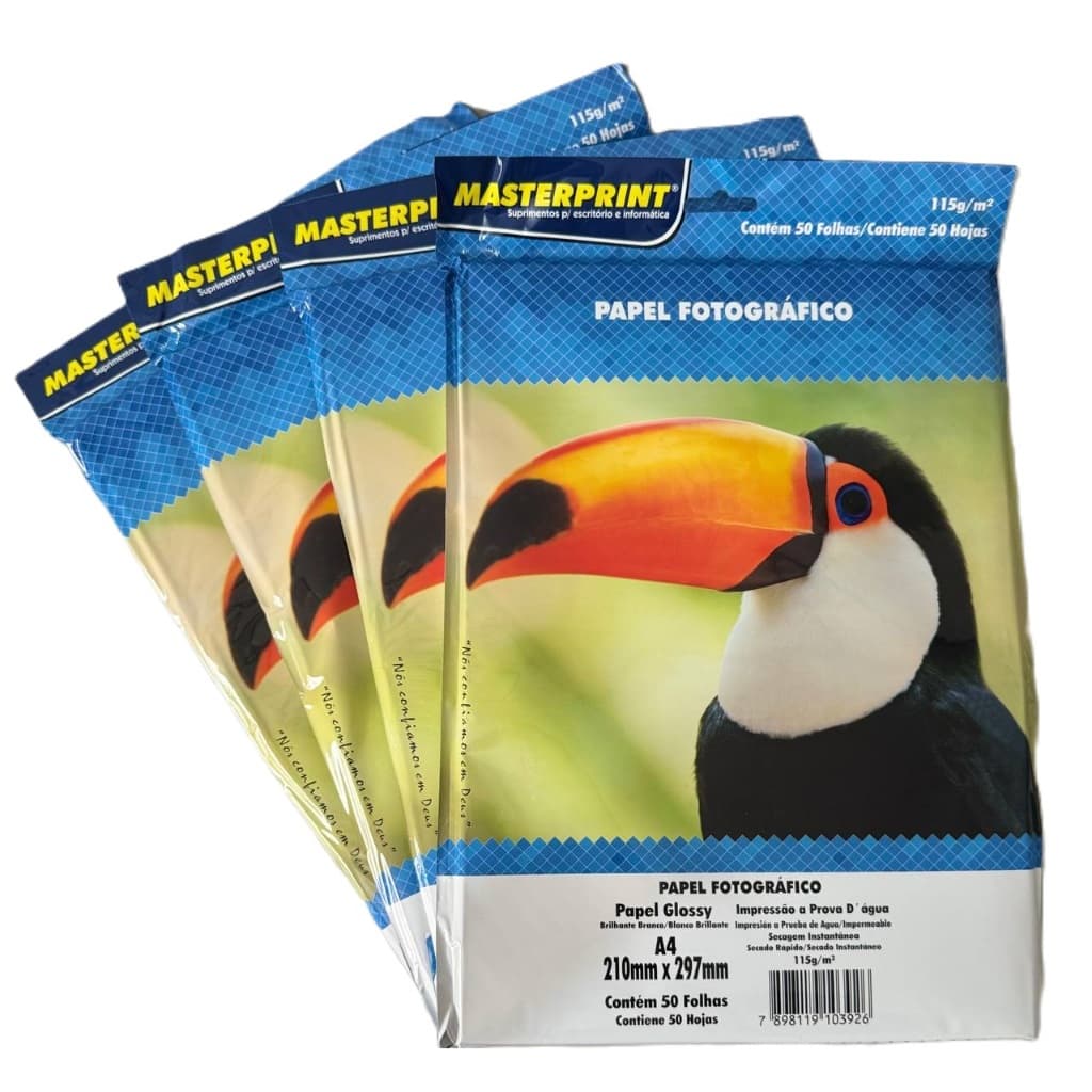 Papel Fotográfico A4 Glossy 115g 200 Folhas - Masteprint Premium