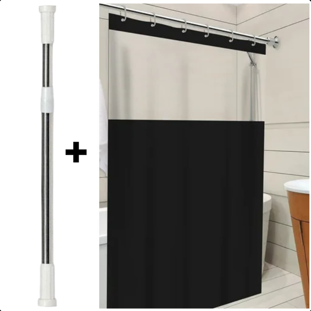 Kit varao 70cm a 1,20 + cortina de box banheiro varios modelos