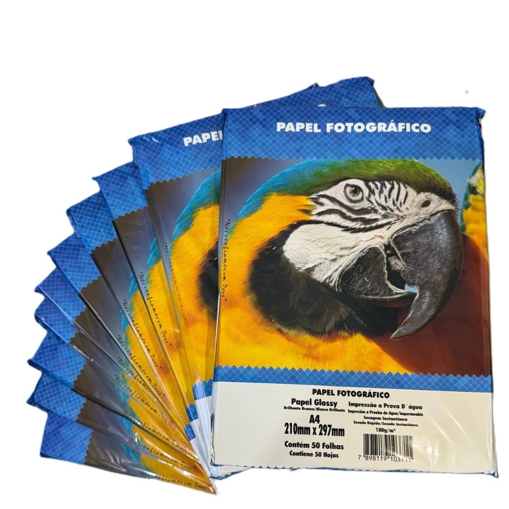 200 Folhas Papel Fotografico 180g Glossy A4 Masterprint
