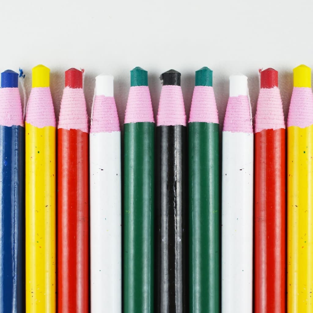 Kit 12 Lápis Marcador de Tecido Giz Alfaiate Marcar Riscar Tecido Patchwork Costura Diversas Cores