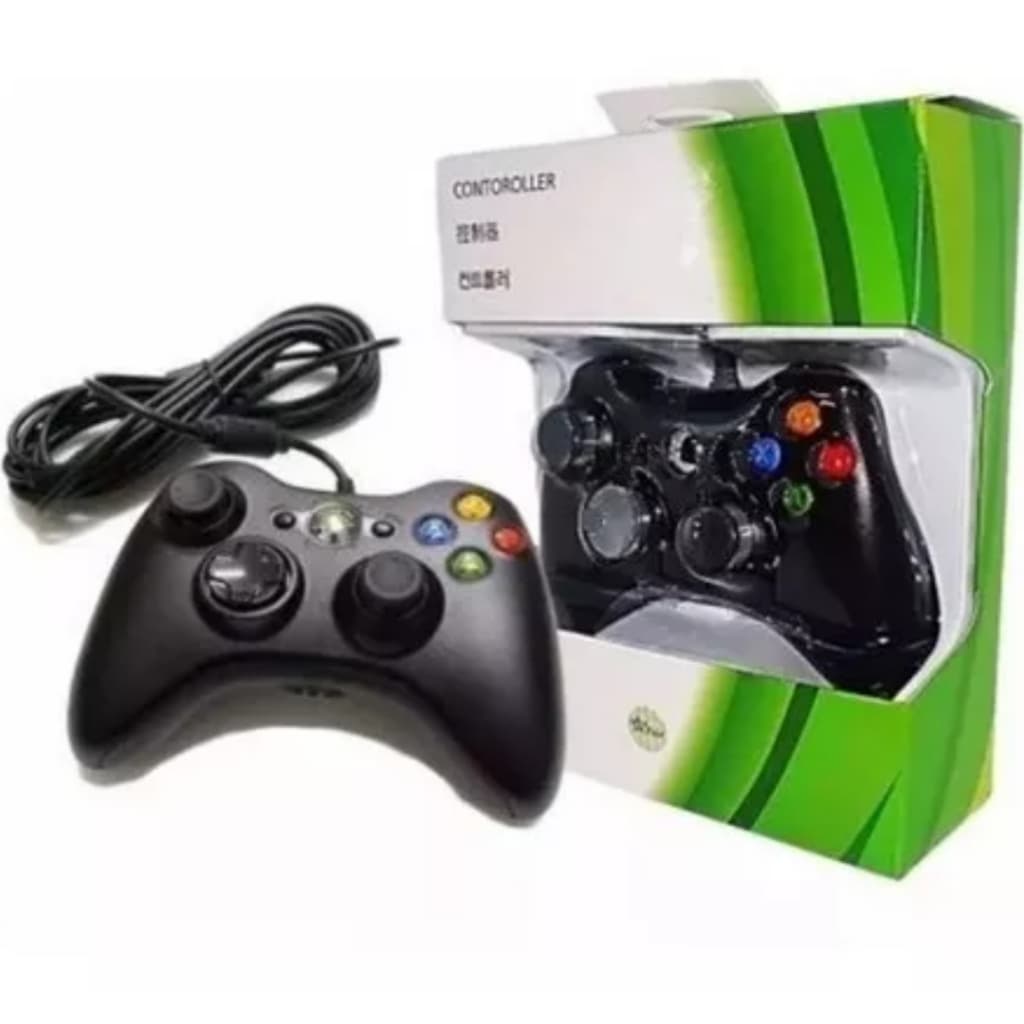 Controle Video Game Xbox 360 Pc Com Fio Joystick Manete X360