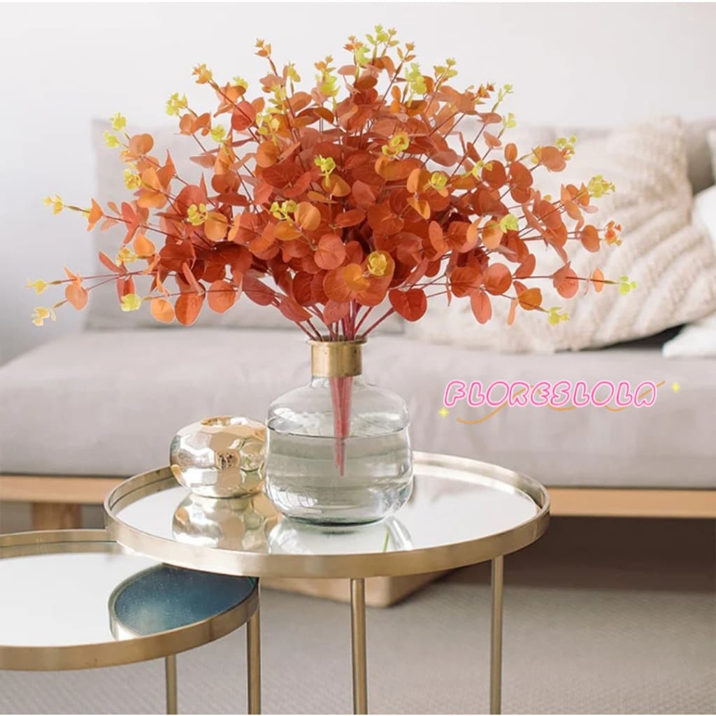 Buquê de Eucalipto artificial grande com 16 galhos ideal para arranjos e decoração de casamento, casa, festas e eventos