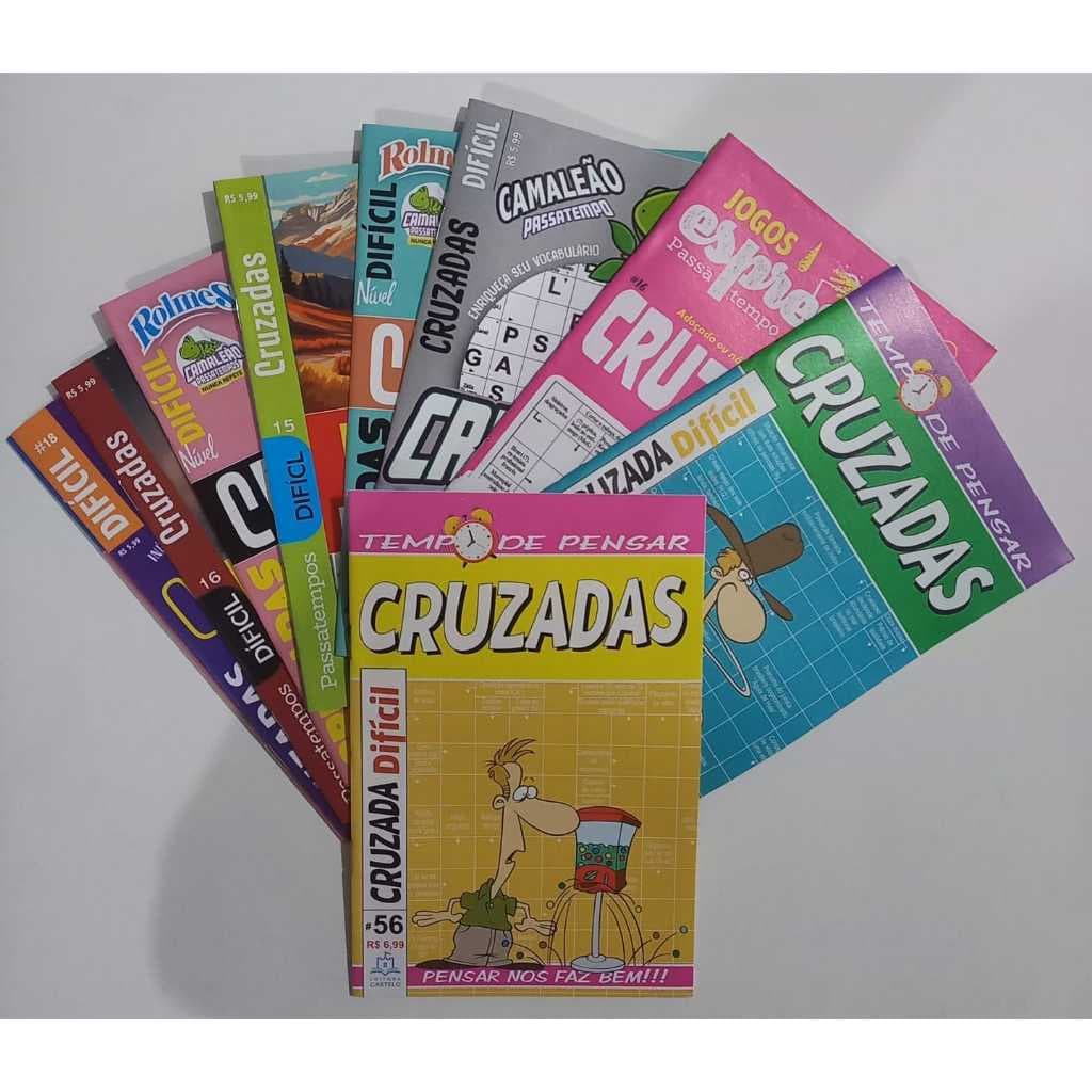 Kit 8 Palavras Cruzadas Só Nível DIFÍCIL S/ Repetição Jogos Passatempo