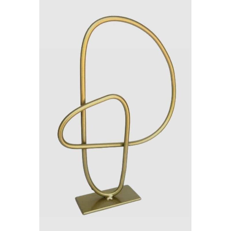 Escultura decorativa abstrata metal dourado e preto 24 cm/ enfeite de luxo