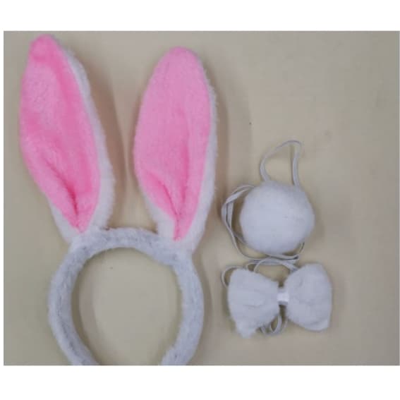 Kit Arco De Coelho Com Rabinho e Gravata Festa Fantasia - 2Cores