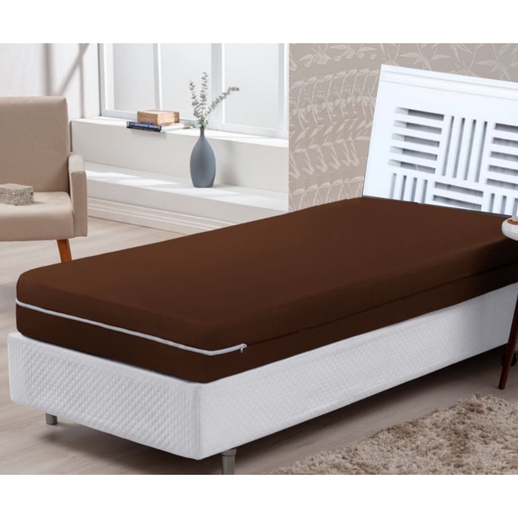 Capa para colchão malha gel solteiro tecido grosso com zíper várias cores