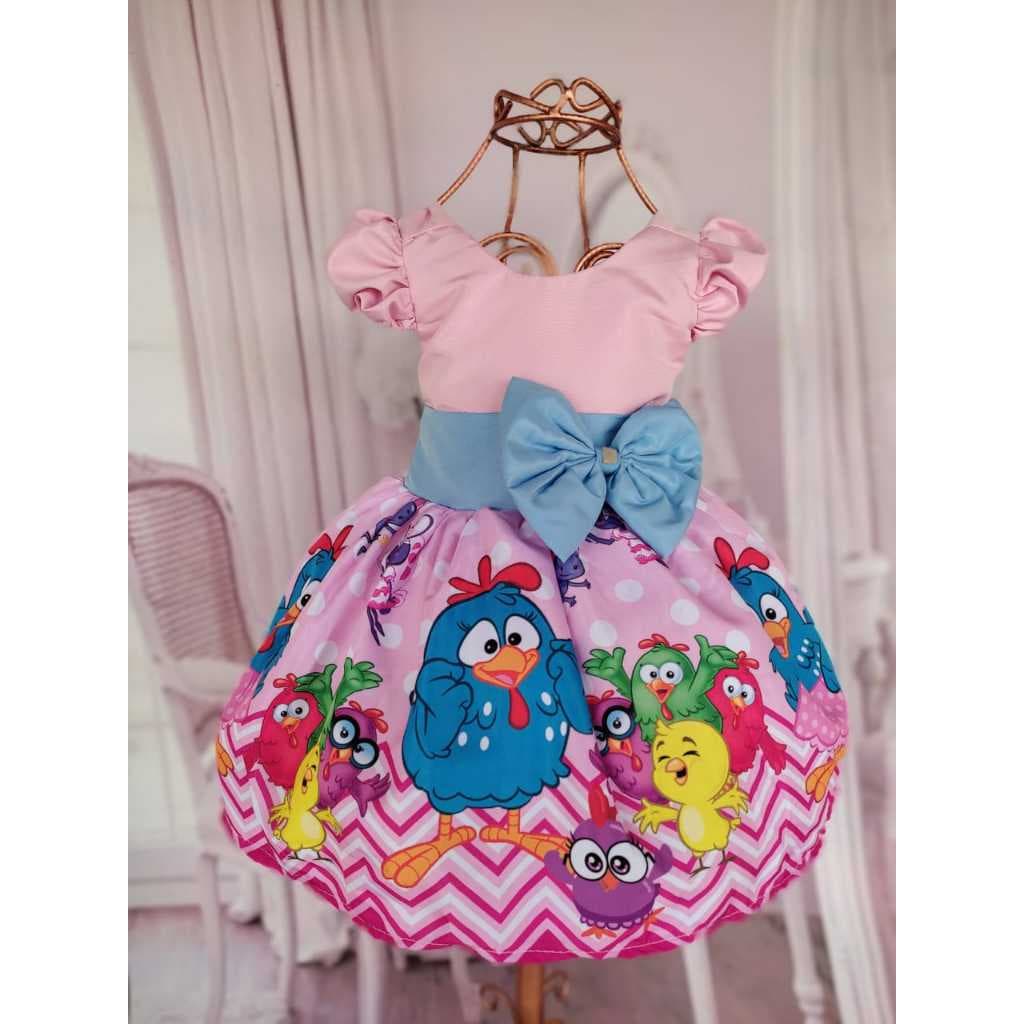 Vestido infantil Tematico  mas personagens diversos variados  rodado  alta qualidade