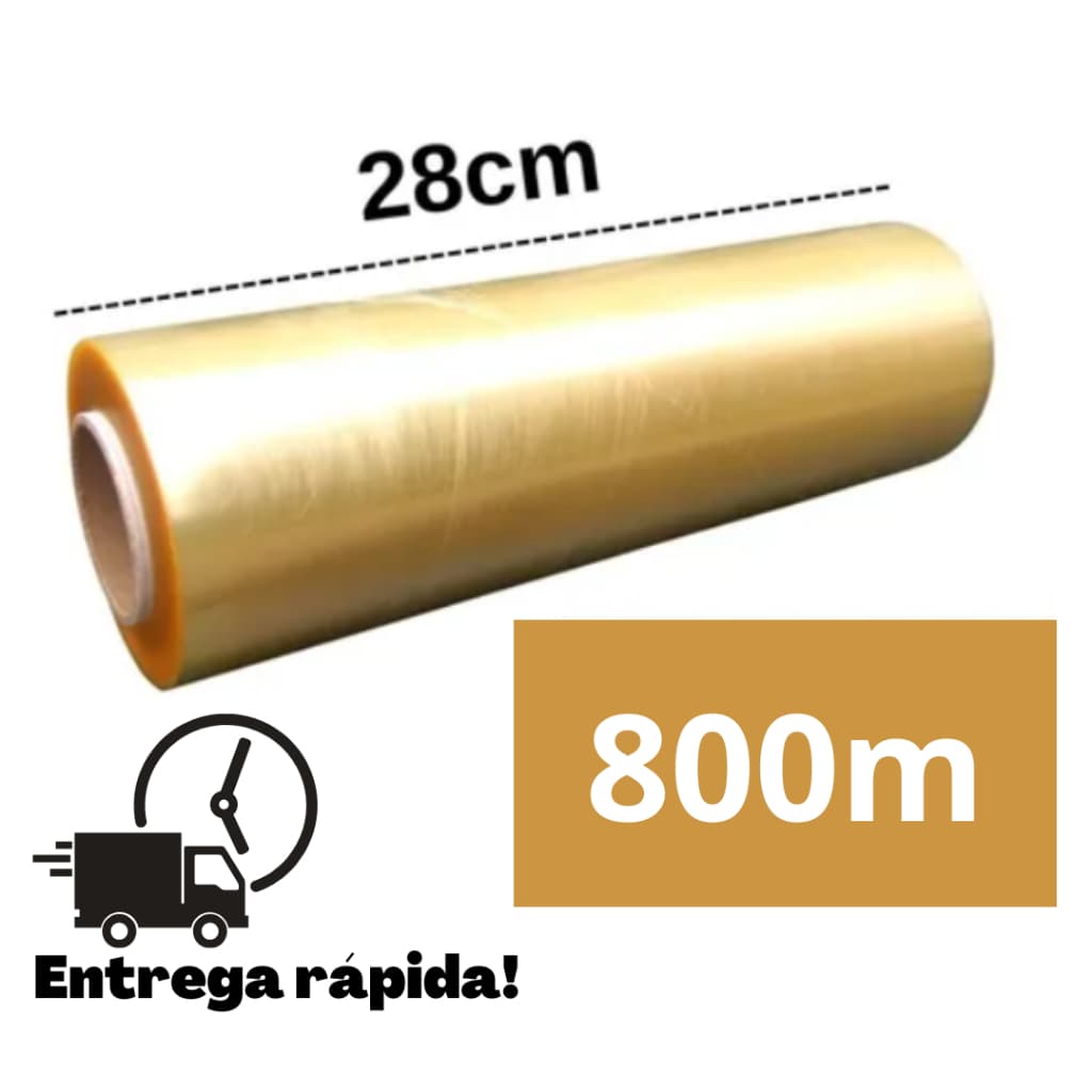 Rolo Bobina Plastico Filme Pvc Esticavel Resistente 28cm X 800m