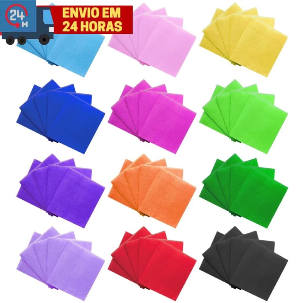 Guardanapo de Papel Cores 19,5cm x 21,5cm - C/ 50 un