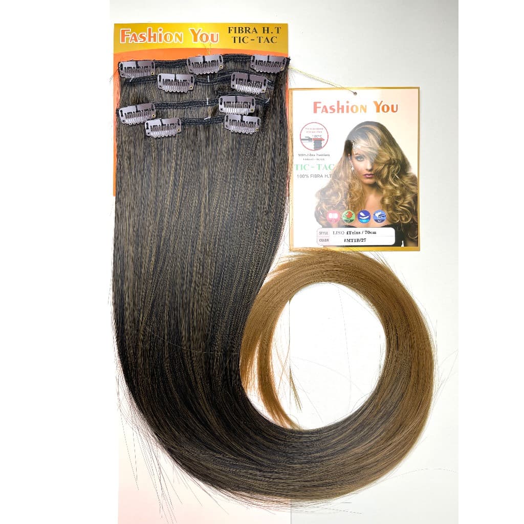 Cabelo Orgânico Tic Tac Liso Ondulado 4 Telas 70cm fio sem brilho e aceita chapinha