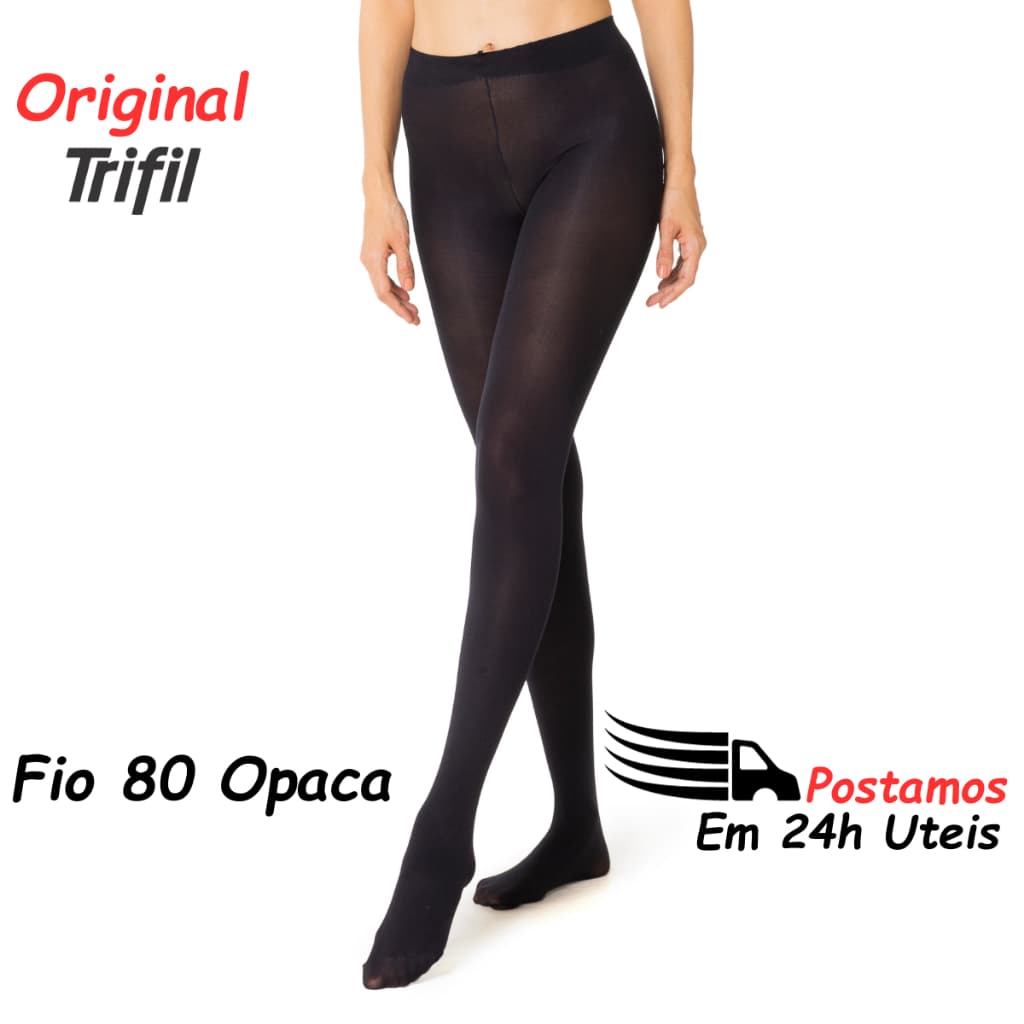 Meia Calça Fio 80 Com pé e sem pé Inverno Poliamida Opaca Cor Preta Adulto Feminina Grossa Térmica Flanelada Frio