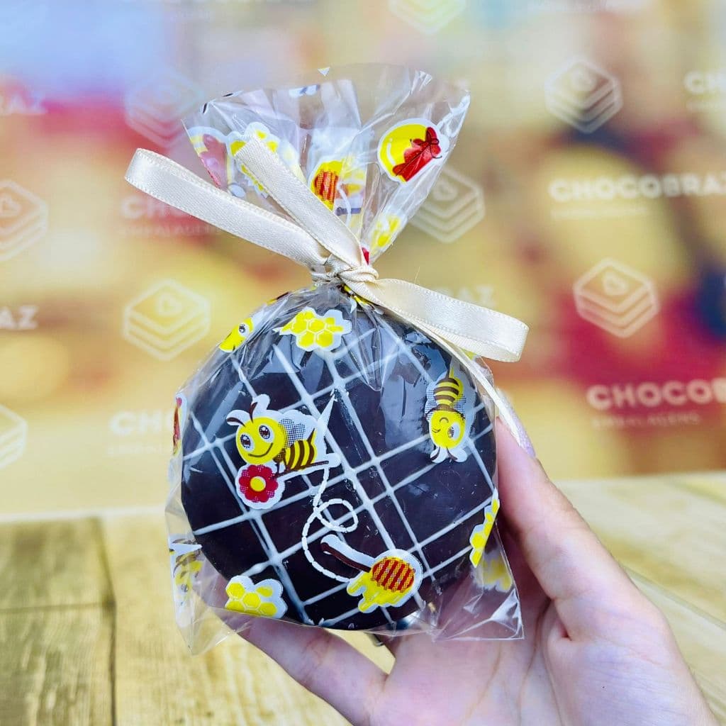 KIT Saco transparente decorado Pão de Mel ABELHINHA 10x15 cm//