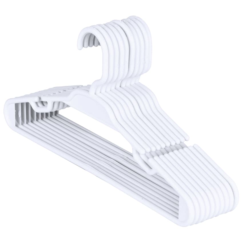 20 Cabide Infantil Branco 5,5mm Plástico Para Roupa Bebê e Criança
