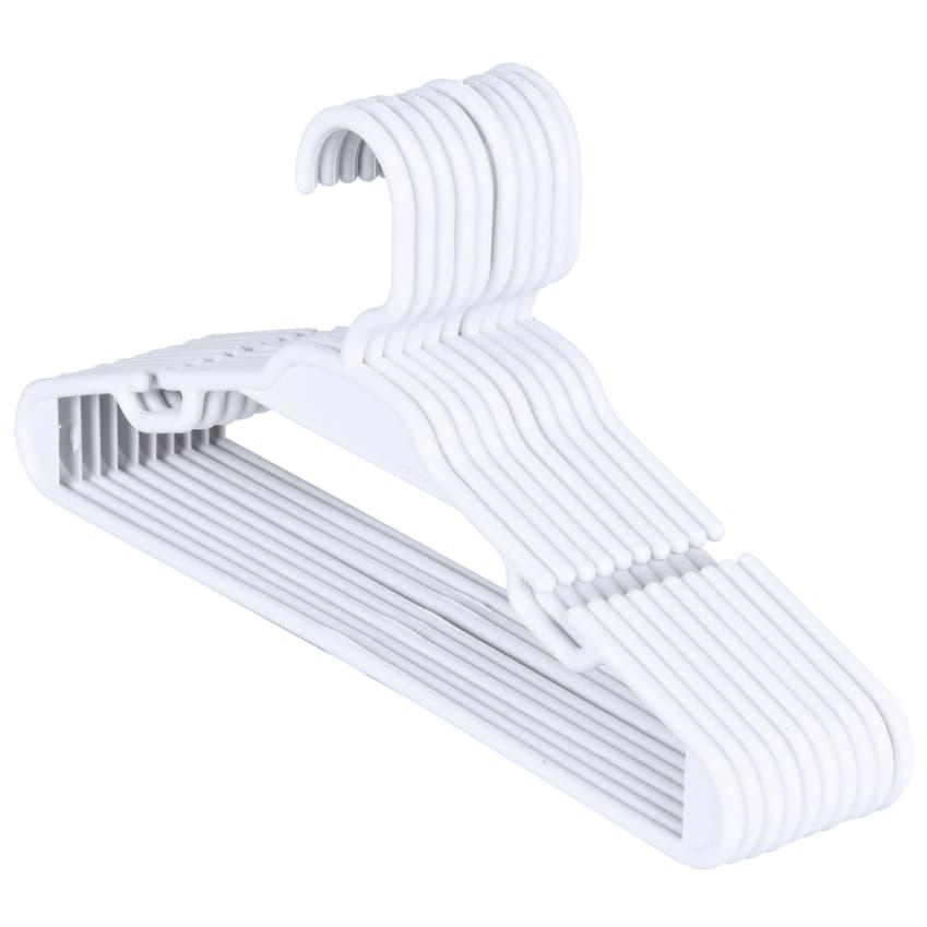 50 Cabide Infantil Branco 5,5mm Plástico Para Roupa Bebê e Criança