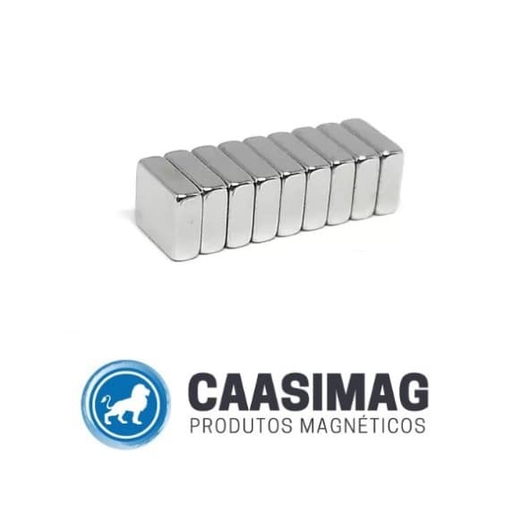 Imã de neodimio retangular 12x6x3 milímetros 5 peças