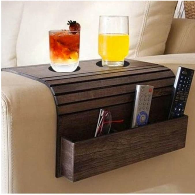 Suporte Porta Copos Com Porta Controle Braço Sofá Casa Moveis Decoração Sala