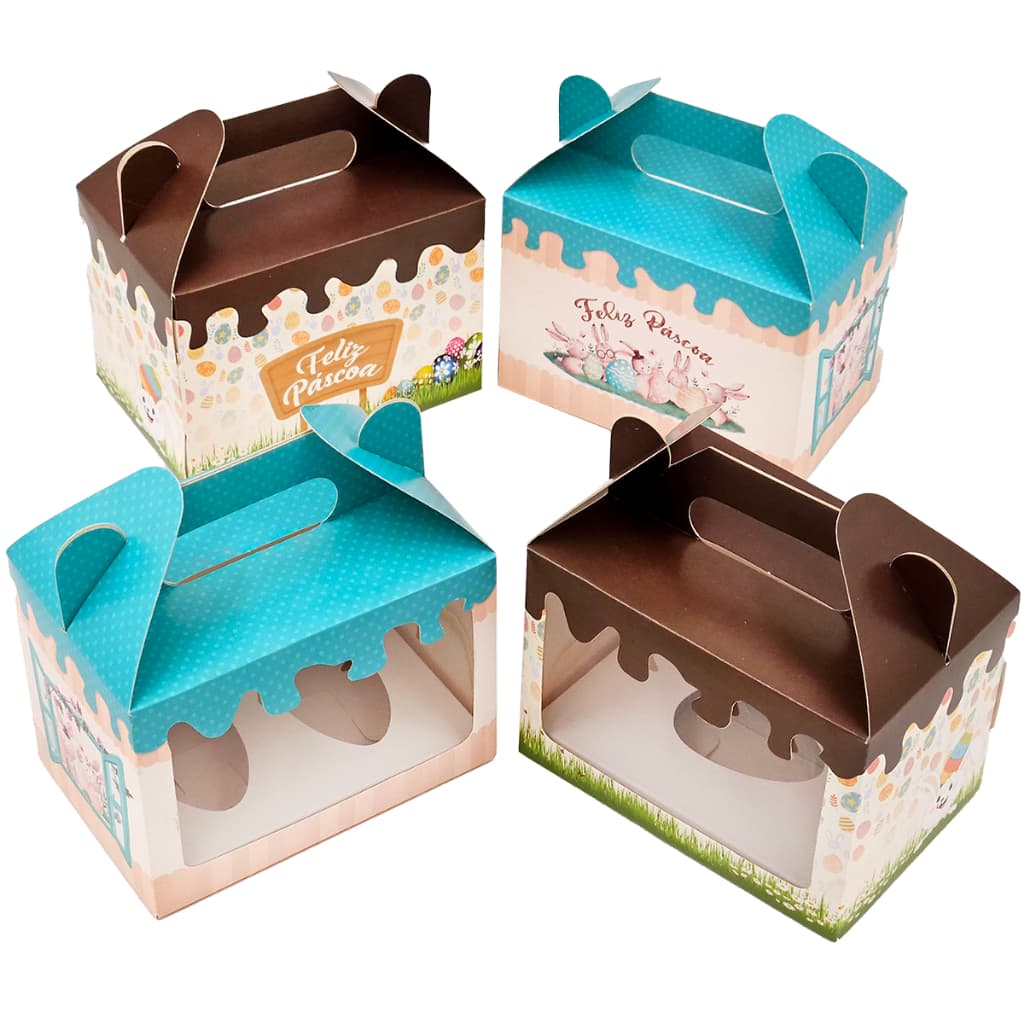 10 Caixas Maleta Para Ovo De Colher. Caixa Degustação Para Ovos De 50g ou para 6 doces