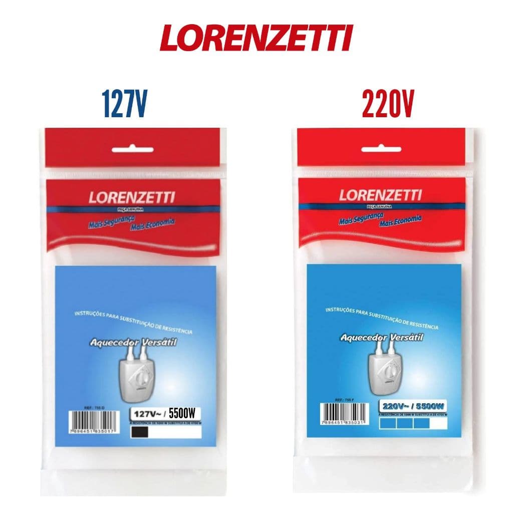 Resistência Lorenzetti Aquecedor Versatil - Modelo 220v ou 127v - 5500w - 3 Temperaturas - Original