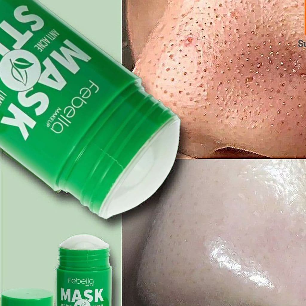 Máscara Chá Verde Remover de Cravos Anti-Acne Hidratante Beleza Pele Facial Clean Face Clareador Mask Stick FEBELLA