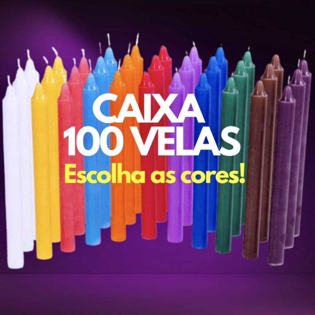 Kit 100 Vela Palito Coloridas 16 cm Tradicional Preço De Atacado