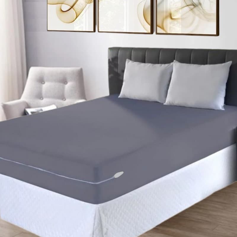 Capa para colchão malha gel casal tecido grosso com zíper várias cores