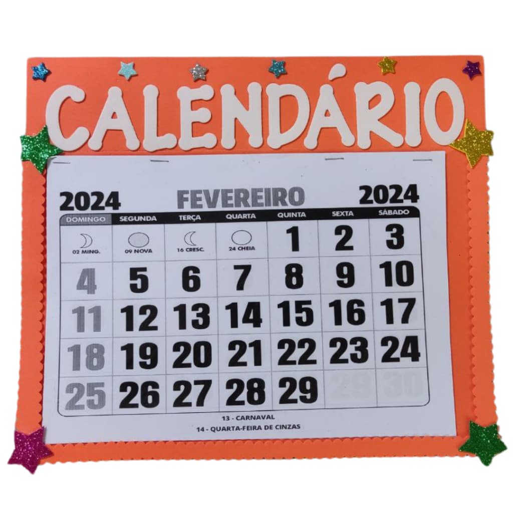 Calendários Coloridos Feitos Em E.V.A.