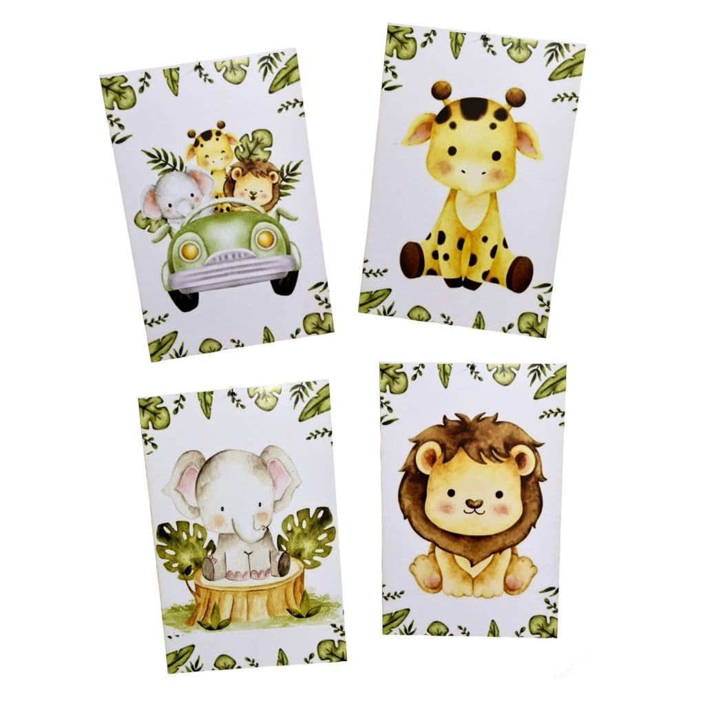 Bebê Selva Safari Nicho 4 Peças Mdf Adesivado Novo