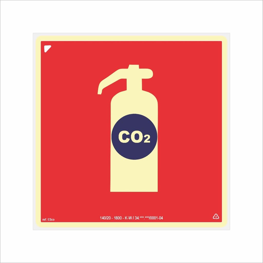 Placa de Sinalização para Extintor Classe CO2