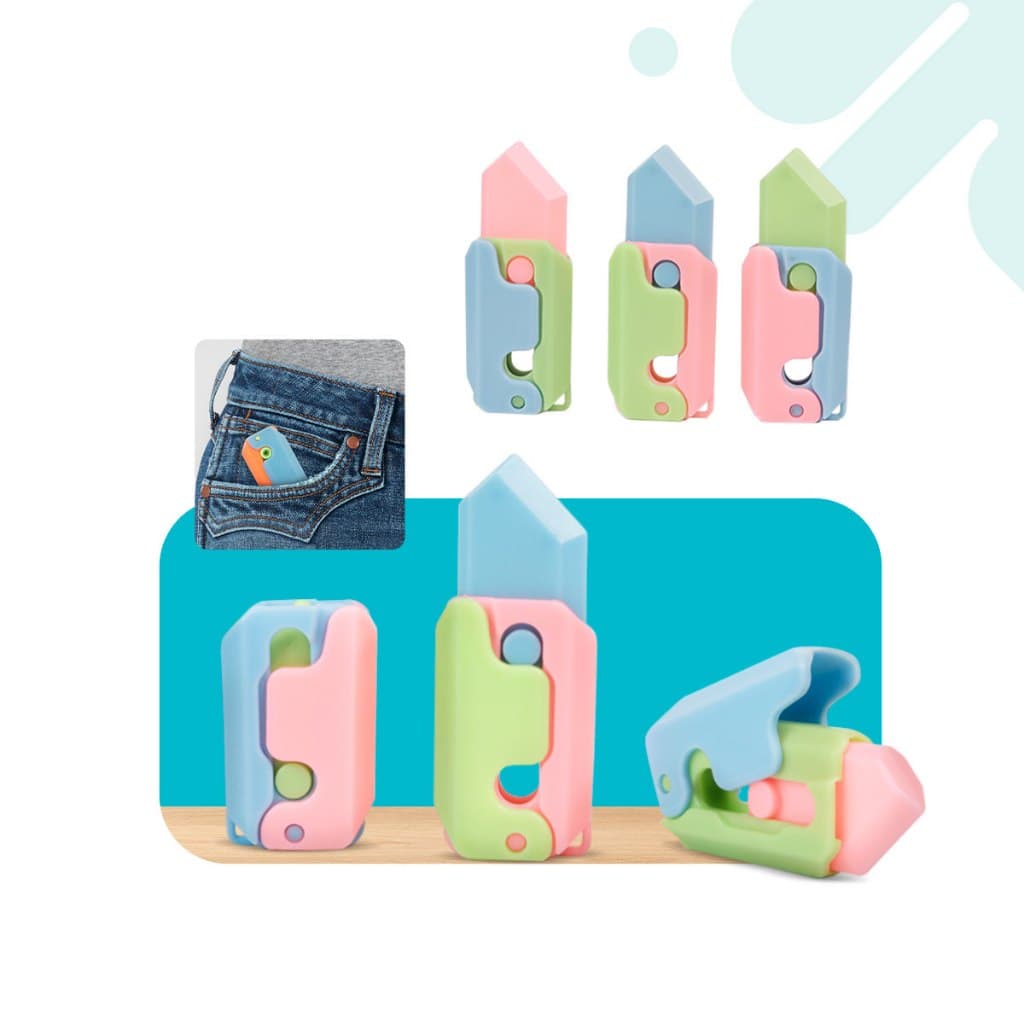 Faca de Gravidade Cenoura 3D Brinquedo Alívio do Estresse Retrátil Fidget Crianças Jogo Anti-Stress