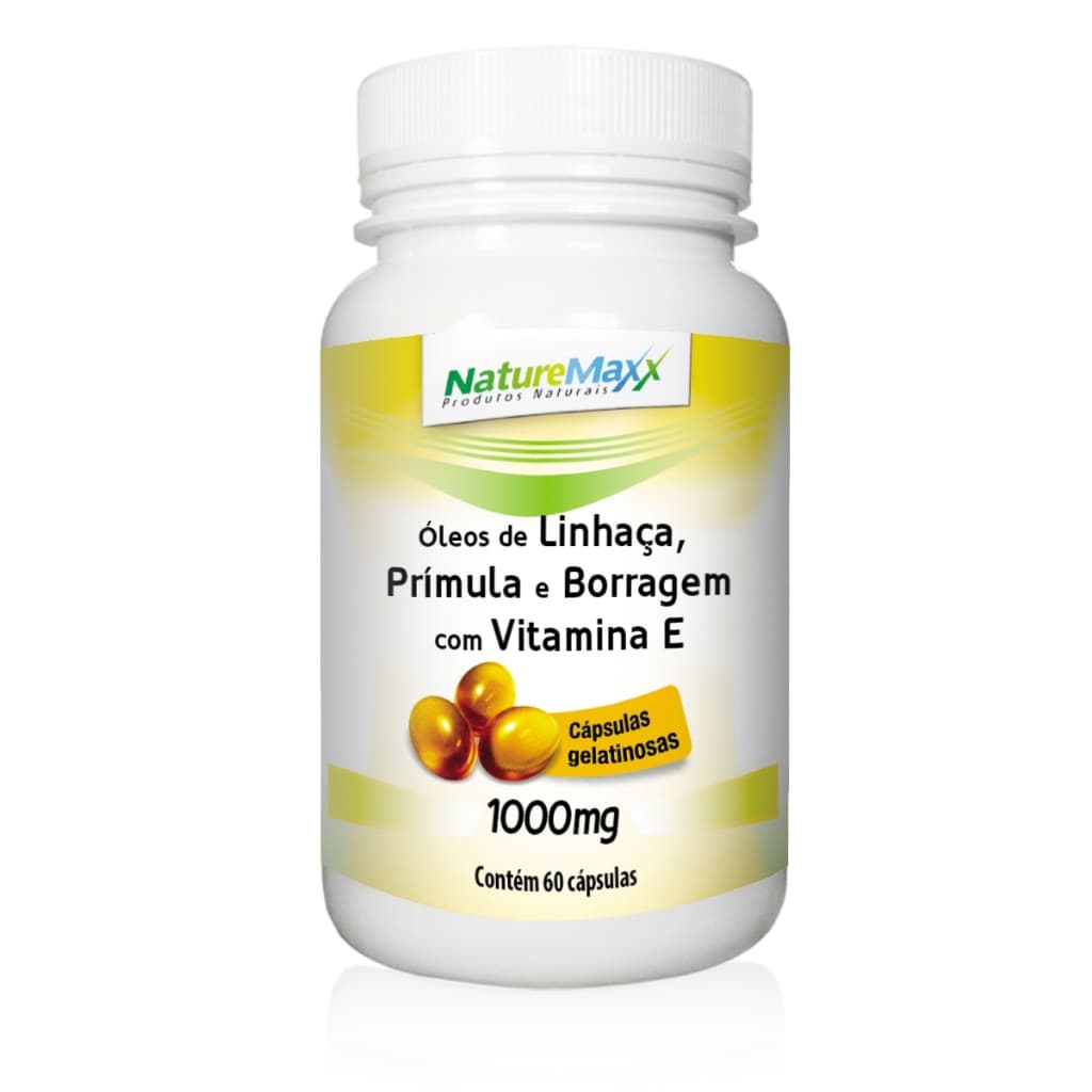 Óleo de Linhaça Prímula Borragem + Vitamina E + Ômega 3 1000mg 60 Cáps- Menopausa -  - BIONATIVE