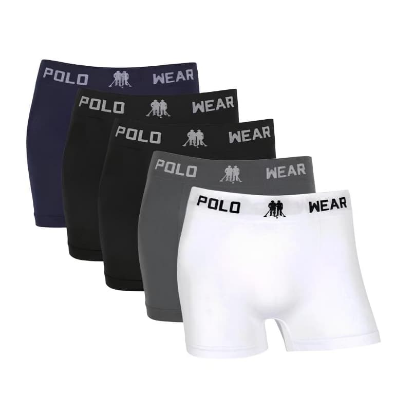 Kit 5 Cuecas Boxer Masculino Adulto - Cueca Box Masculina Polo Wear