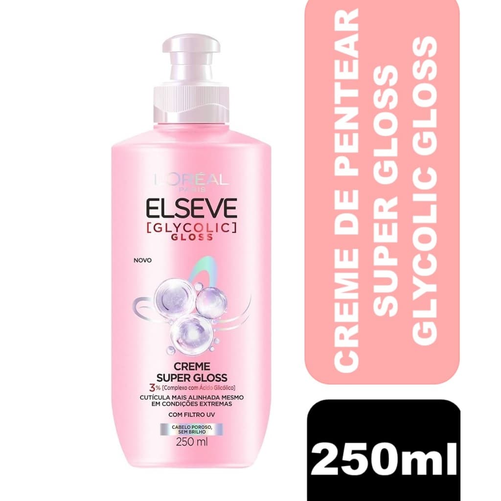 Creme para Pentear Super Gloss L'Oréal Paris Elseve Glycolic Gloss 250ml