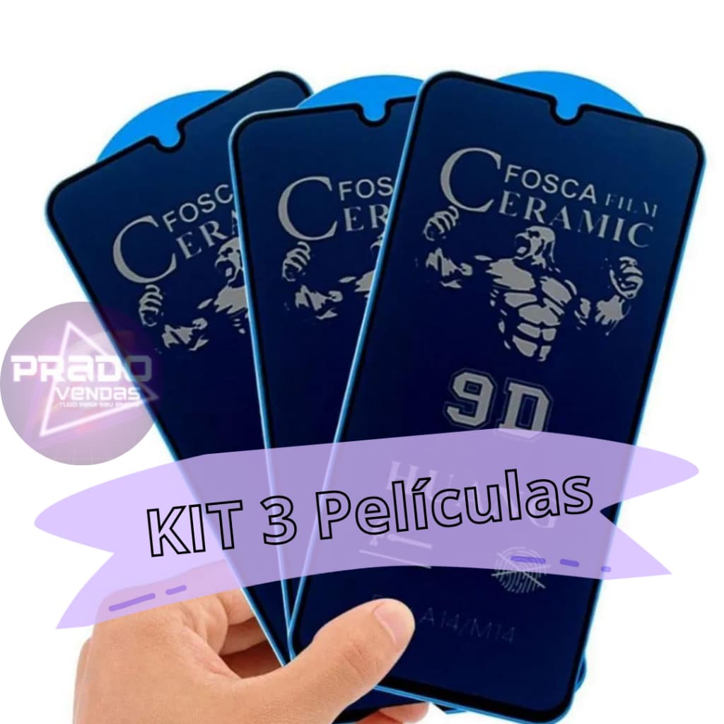 KIT 3 Películas IPhone Fosca Privacidade Cerâmica Para Todos Modelos de IPhone Frontal 3D/9D