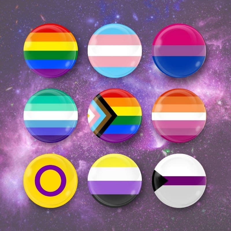 Bottons Bandeiras LGBT Lésbica Gay Bissexual Trans Queer Não binário