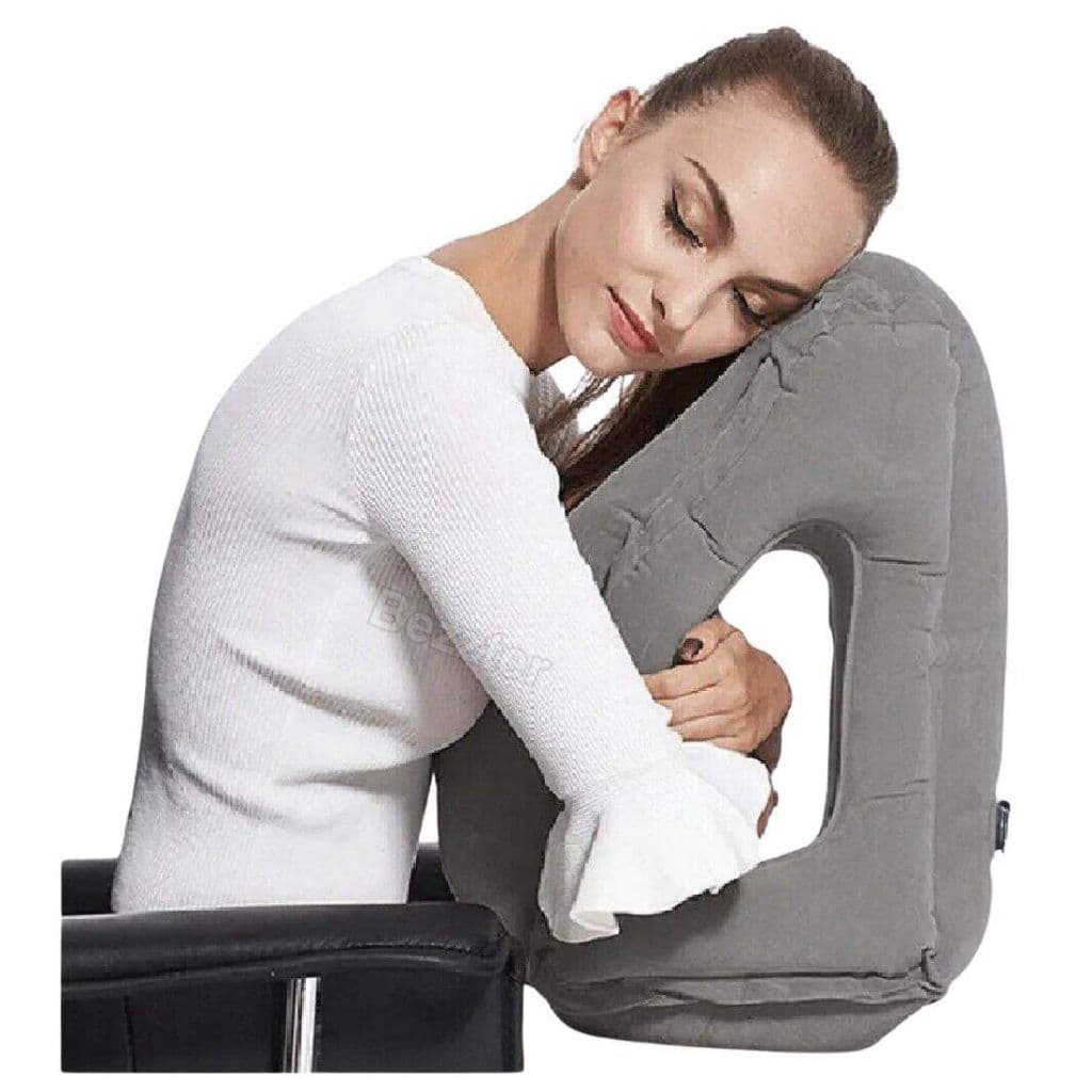 Almofada Apoio Inflável Avião Viagem Travesseiro Dormir