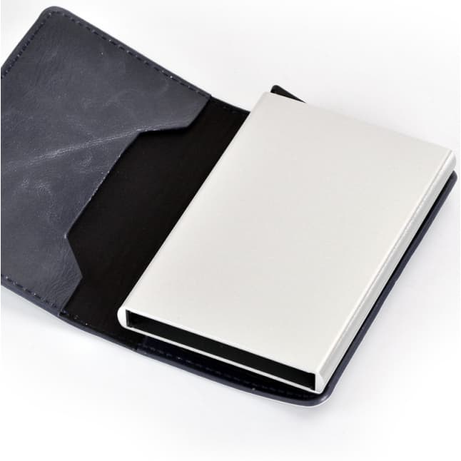 Carteiras Fibra De Carbono Porta-Cartões Masculina Marca Preta Mágica Tripla De Couro