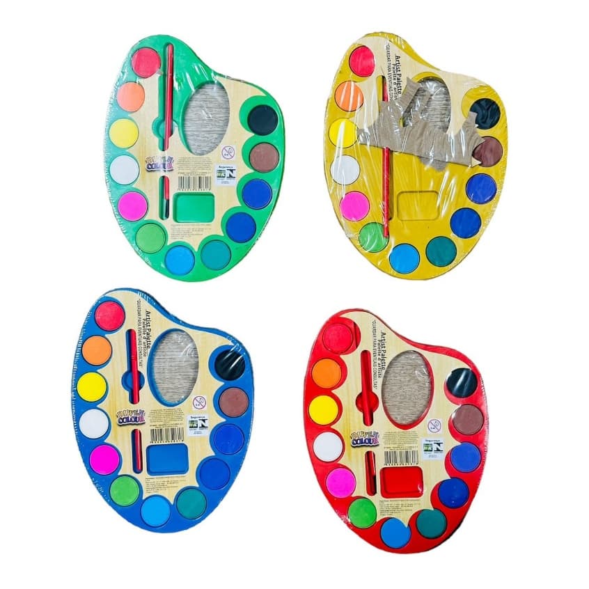 Tinta Aquarela Estojo 12 Cores e Pincel