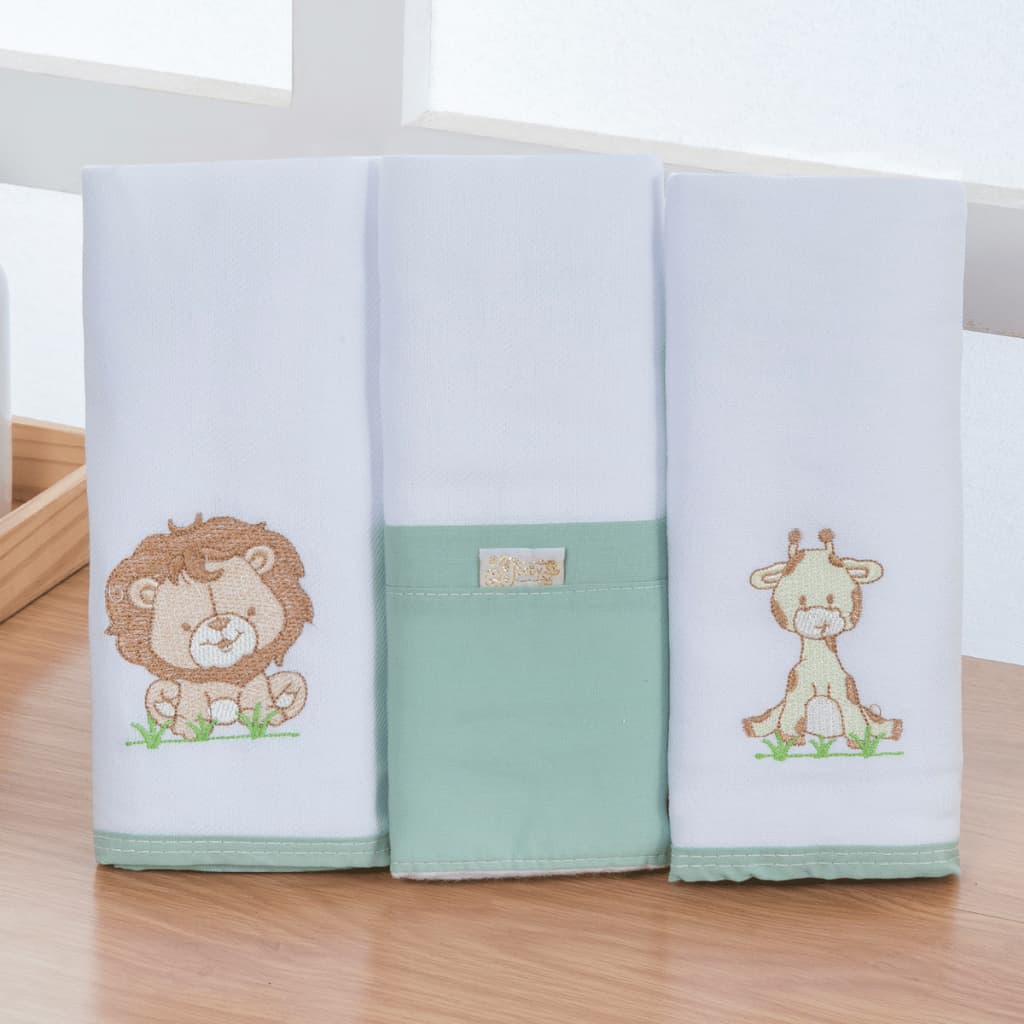 Cueiro Flanelado Tam 80x80cm Bordado Estampado Menino Menina 100% Algodao