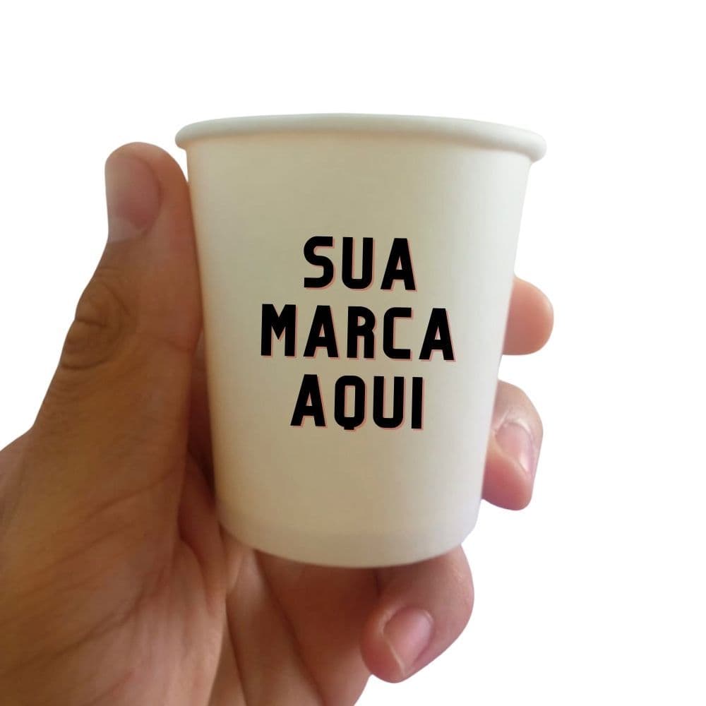 Copo 100 ml em Papel  Personalizado - Biodegradável - Pacote com 50 unidades