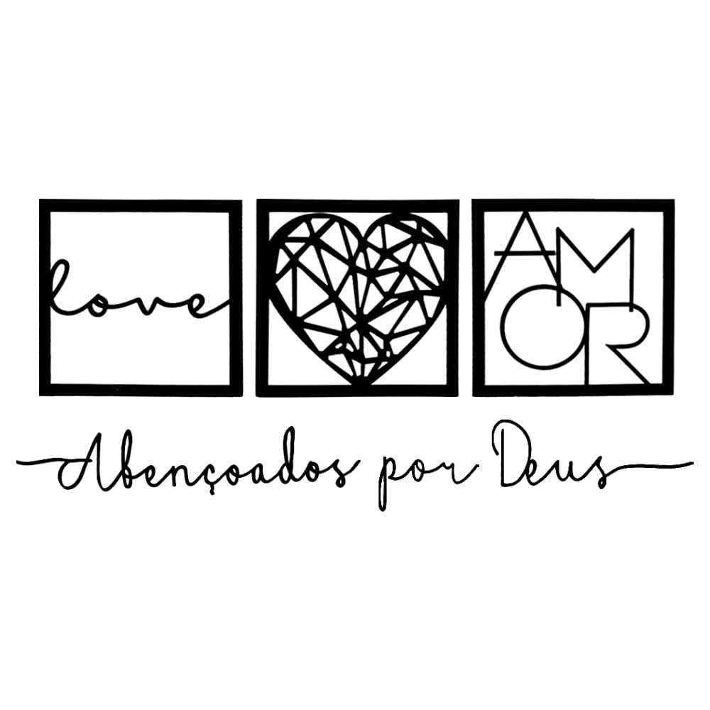 Kit Plaquinhas Decorativos para Parede Quarto Sala mdf Preto 4 Unidades Frases