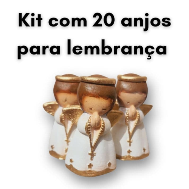 Kit 20 anjos Lembrança de Primeira Eucaristia Batizado Maternidade Lembrancinhas